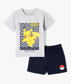 GEMO Pyjashort garçon bicolore avec motif Pikachu- Pokemon gris standard