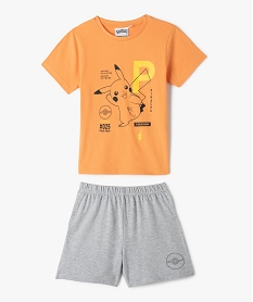 GEMO Pyjashort garçon bicolore avec motif Pikachu - Pokemon orange standard