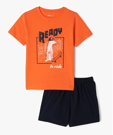 GEMO Pyjashort bicolore avec motif skate garçon orange standard