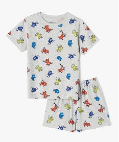 GEMO Pyjashort en coton à motifs monstres multicolores garçon Imprimé