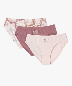 GEMO Culottes en coton avec message fille (lot de 3) Multicolore