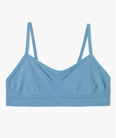 GEMO Brassière à fines bretelles en maille extensible fille bleu standard