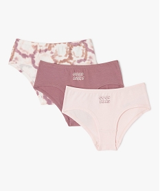 GEMO Shorties en coton avec message fille (lot de 3) Multicolore