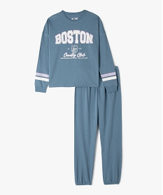 GEMO Pyjama en coton inscription Boston fille Bleu