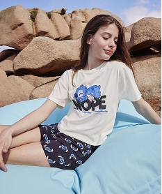 GEMO Pyjashort fille imprimé Stitch - Disney blanc vif