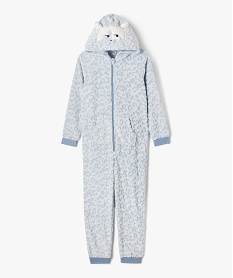 GEMO Combinaison pyjama à capuche motif animal fille Bleu