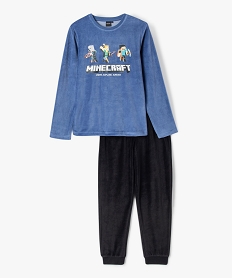 GEMO Pyjama en velours avec motif sur le buste garçon - Minecraft Bleu