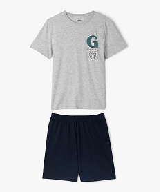 GEMO Pyjashort en coton bicolore garçon gris standard