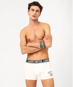 GEMO Boxer en coton extensible imprimé homme - Camps United beige chine