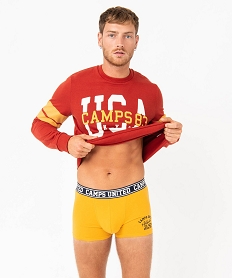 GEMO Boxer en coton extensible imprimé homme - Camps United jaune vif