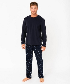 GEMO Pyjama en maille polaire homme imprime carreau