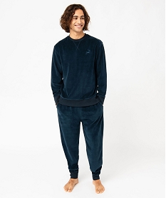 GEMO Pyjama en velours 2 pièces homme noir chine