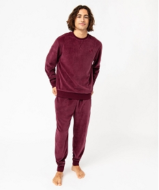 GEMO Pyjama en velours 2 pièces homme Orange