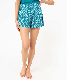 GEMO Short de pyjama femme ample à motifs Rouge