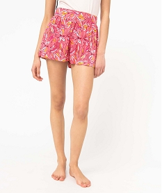 GEMO Short de pyjama femme ample à motifs marron chine