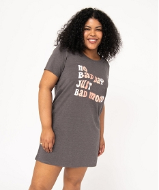 GEMO Chemise de nuit à manches courtes avec motifs femme grande taille beton