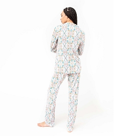 pyjama deux pieces femme   chemise et pantalon imprime pyjamas ensembles vestesJ288701_3
