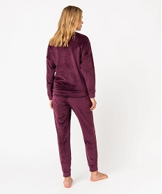 pyjama femme en velours extensible violetJ288901_3