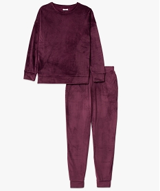 pyjama femme en velours extensible violetJ288901_4