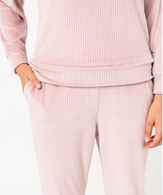 pyjama en velours cotele femme roseJ289001_2