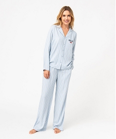 pyjama a rayures femme - lulucastagnette bleuJ289701_1