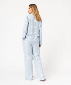 pyjama a rayures femme - lulucastagnette bleuJ289701_3