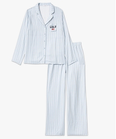 pyjama a rayures femme - lulucastagnette bleuJ289701_4