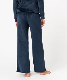 pantalon de pyjama en velours cotele femme bleuJ290801_3