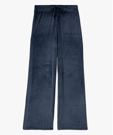 pantalon de pyjama en velours cotele femme bleuJ290801_4