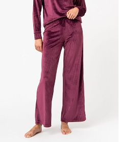 pantalon de pyjama en velours cotele femme violetJ290901_1