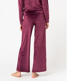 pantalon de pyjama en velours cotele femme violetJ290901_3