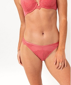 GEMO Tanga en dentelle femme Rose