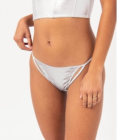 GEMO Tanga scintillant avec dos dentelle femme gris standard