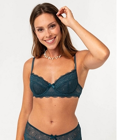 GEMO Soutien-gorge à armatures forme corbeille en dentelle Bleu