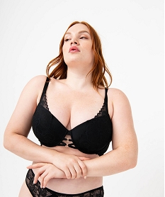 GEMO Soutien-gorge grande taille emboîtant à armatures et coques fines Noir