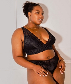 GEMO Soutien-gorge triangle avec mousses amovibles grande taille Noir