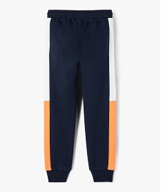 pantalon de jogging avec bandes colorees sur les cotes garcon bleu pantalonsJ306701_3