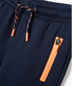 pantalon de sport coupe slim garcon bleuJ306801_2