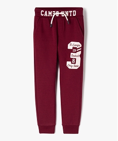 GEMO Pantalon de jogging imprimé garçon - Camps United Rouge