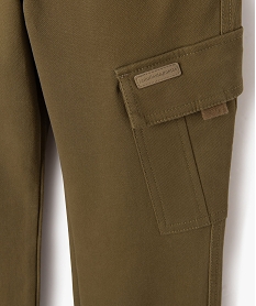 pantalon en toile avec poches a rabat garcon - lulucastagnette vertJ307501_2