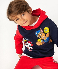 sweat a capuche bicolore garcon avec motifs - pat patrouille bleuJ307801_1