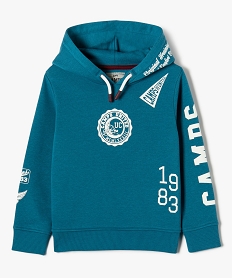 sweat a capuche en molleton imprime garcon - camps united bleuJ309001_1