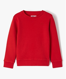 GEMO Sweat uni avec broderie poitrine garçon rouge standard