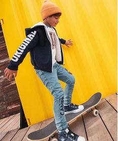 GEMO Sweat zippé doublure fourrure imitation garçon - Camps United navy