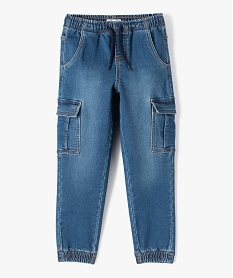 GEMO Jean chaud avec taille élastique et poches à rabat garçon bleu vif