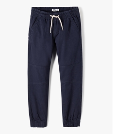 GEMO Pantalon resserré aux chevilles avec surpiqûres sur les genoux garçon navy
