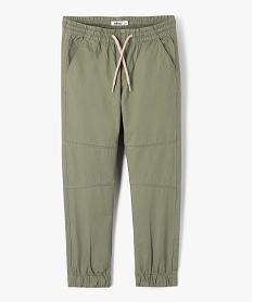 GEMO Pantalon resserré aux chevilles avec surpiqûres sur les genoux garçon kaki standard