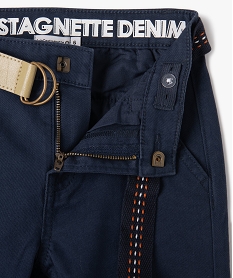 pantalon en toile avec ceinture garcon - lulucastagnette bleuJ312901_3