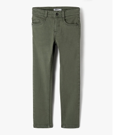 GEMO Pantalon uni extensible coupe Slim garçon kaki standard