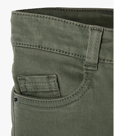 pantalon uni extensible coupe slim garcon vertJ313201_3